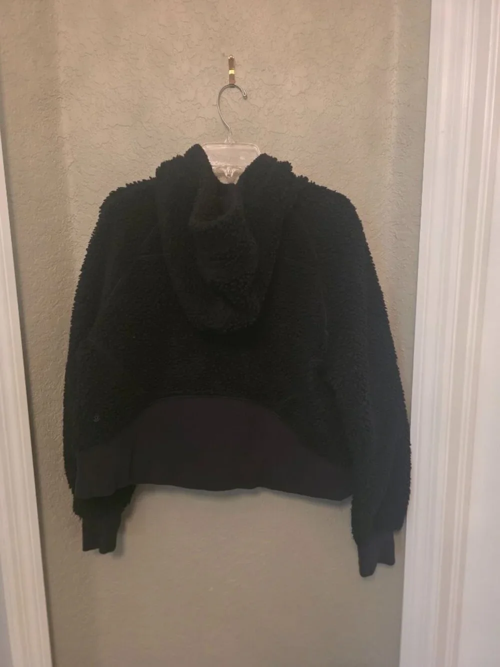 Lululemon Black Scuba 1/4 Zip Wool Blend Heavy Weight Sherpa Hoodie M L - W4BN3S